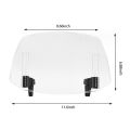 Motorcycle Windshield Extension Windscreen Deflector Adjustable Clip-on Windshield Universal. 
