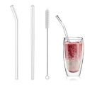 20cm Glass Smoothie Straw Reusable Clear Drinking Straws Environmental Protection Straw Accessories Straw Brush Glass Pipe. 