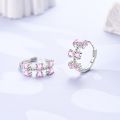 Hot Bow Earring For Woman Hoop Earring Original Pink Zircon Pendientes Eardrop Fit Girl Fashion Jewelry.