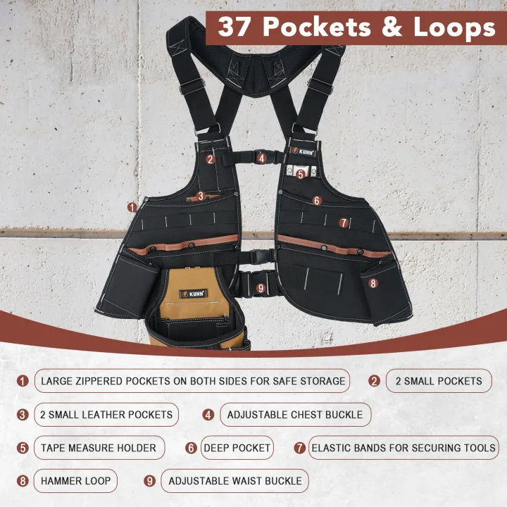 Leather%20Tool%20Vest%20for%20Men%20%E2%80%93%20Adjustable%2037-Pocket%20Work%20Vest%20for%20Electricians,%20Carpenters,%20and%20Construction%20Workers%20-%20Image%203