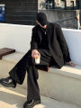 Menswear Classic Blazer Mens Casual Lightweight Jacket Autumn Korean Style Black Coat Fashion High Street Single-breasted Blazer.