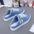 2024 Spring Summer Women Canvas Sneaker Low Top Denim Sneakers Ladies Lace-Up Flat Canvas Board Shoes Female Sapatos Femininos. 
