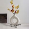 Durable Plastic Modern Decorative Donut Vase - Elegant Nordic-Inspired Centerpiece for Living Room, Bedroom & Desk - Perfect for home decoration item. 