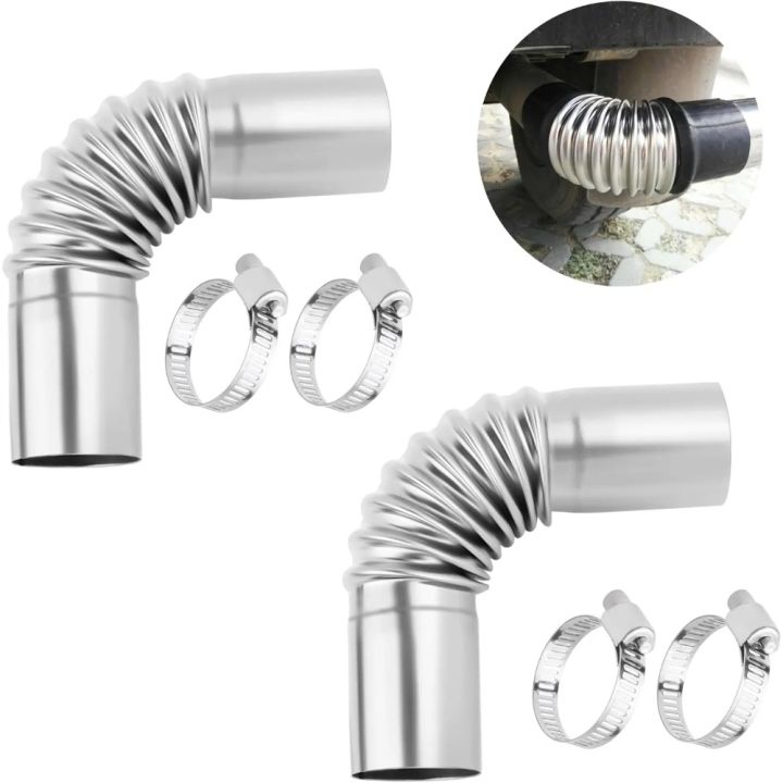 Stainless Steel 24mm Flexible Diesel Heater Exhaust Pipe with Clamps, 2PCS Aquecedor 12V Para Carro Deisel Heater