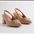 Back Open Women’s Block Heel Shoes - Pointed Toe, Buckle Decor, Premium Quality. 