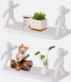 Wall Mounted Men Designed Floating Shelves  White Set of 2. 