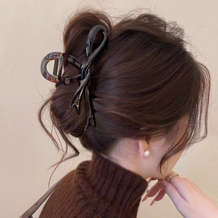 13cm%20Acrylic%20Ribbon%20Bow%20Hair%20Claws%20Crab%20Hair%20Clips%20Glossy%20Barrettes%20Headwear%20Hairpins%20Shark%20Ponytail%20For%20Women%20Hair%20Accessories%20-%20Image%204