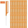 40pcs Cold Wave Perm Rods Set For Women's Long & Short Natural Hair - Plastic Orange Rollers For Curling And DIY Hairdressing.