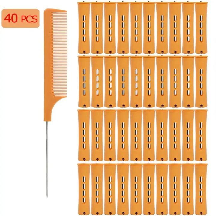 40pcs%20Cold%20Wave%20Perm%20Rods%20Set%20For%20Women's%20Long%20&%20Short%20Natural%20Hair%20-%20Plastic%20Orange%20Rollers%20For%20Curling%20And%20DIY%20Hairdressing%20-%20Image%205