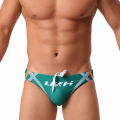 Mens Tight Swim Briefs Low Waist With Back Drainage Line Comfortable Fashion Quick Dry Elastic Drawstring Swimwear For Surf.