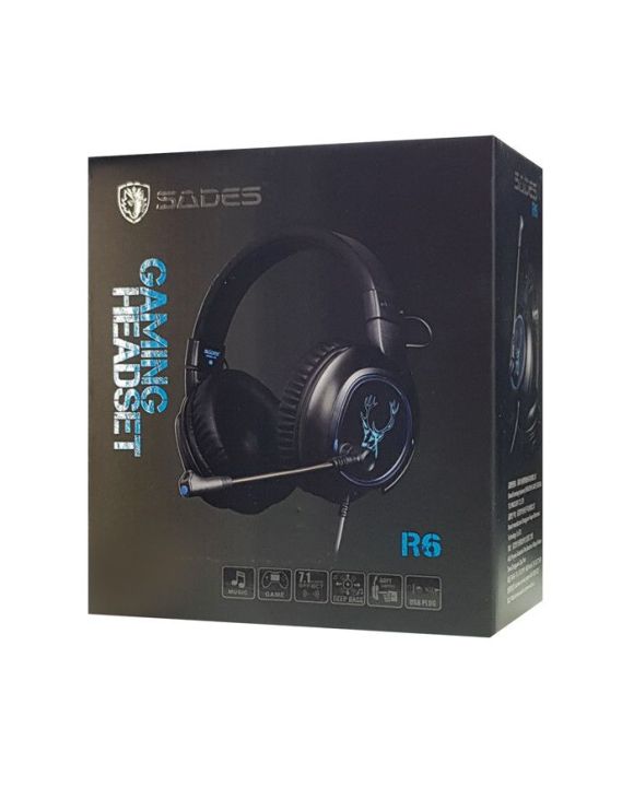 SADES R6 USB 7.1 Channel Sound Gaming Headset wired Headphones