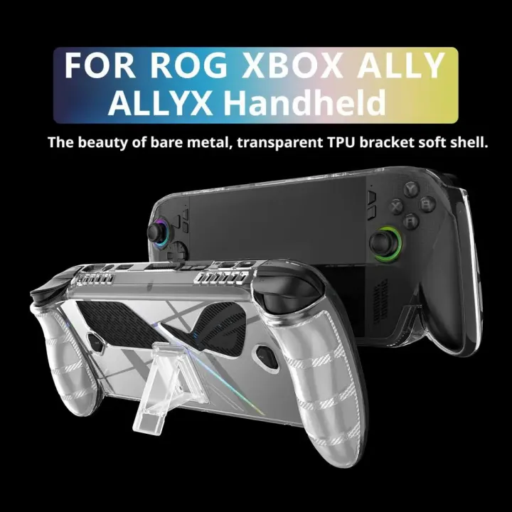 TPU%20Handheld%20Game%20Console%20Case%20Transparent%20Shockproof%20Protective%20Shell%20Ergonomic%20with%20Kickstand%20for%20ROG%20Xbox%20Ally/Ally%20X%20-%20Image%202