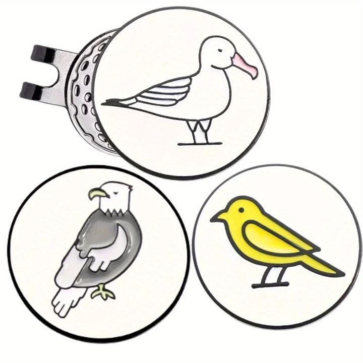 3 pacs Golf Ball Markers with Magnetic Hat Clips Value Sets for Men Women Golfer, Removable Attaches Easily to Golf Cap
