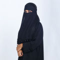 Stylish Single Layer Niqab with Sequins & Beads | Trendy, Comfortable, Easy-to-Wear Niqab for Women. 