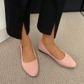 Fashion new coat Solid color large light mouth women's suede comfortable flat shoes women's Zapatos De Mujer. 