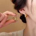 Punk Oval Hoop Earrings Metallic Geometric Ear Buckle Minimalist Style U-shaped Ear Buckle Daily Life Earring Accessories.