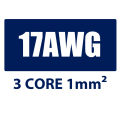 Electric Pure Copper Wire 3 Core 17AWG 1mm2 Double Layer PVC Insulated Flexible AC Cable TUV Silicone  1/2/3/5/10meters. 