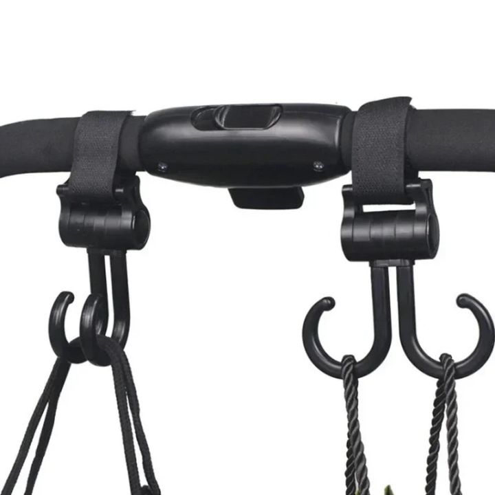 Double Hook Load-bearing Sturdy and Durable 360 Degree Rotating Adjustable Hook and Loop Fasteners Baby Stroller Accessories