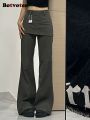 Botvotee Fake Two-Piece Plus size Wide Leg Jeans for Women 2025 New Y2k Fashion Streetwear High Waisted Flare Denim Pants. 
