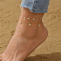 【Must-Have Accessories】 2023 New Cute Daisy Flower Chain Anklets for Women Summer Beach Colorful Beads Anklet Bracelet On Leg Foot Chain Boho Jewelry.