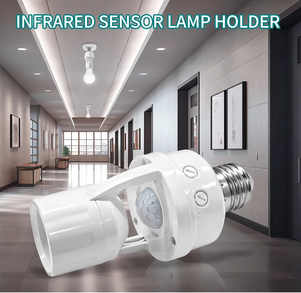 Smart E27 PIR Motion Sensor Light Switch - Front View