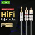 YYTCG-CM Aux Cable Adapter, TV Audio Cable, PC Amplifier, Home Theater, DVD Speaker Cable, 3.5mm to 2RCA, 3.5mm. 