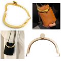 1PC rectangular bag metal matching lock frame with screws thick edge semicircular arch bridge woven bag handle DIY wallet making. 