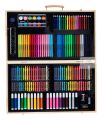 208 Pieces Double Sided Trifold Easel Art Set Portable Art Supplies Drawing Set Box With Oil Pastels Crayons Colored Pencils Markers Paint Brush Sketch Pad For Kids Gift. 