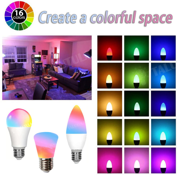 16%20Colors%20RGB%20Bulb%20LED%20Multicolor%20Bulb%20E27%20Base%20220V%20Household%20Lighting%20Dimmable%2024%20Key%20Remote%20Control%20Atmosphere%20Neon%20Light%20-%20Image%204