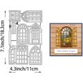 1pcs Door Window Frame Metal Die Cuts Door Cutting Dies Window Frame Lace Embossing Tool Cut Stencils for Album Paper Card Art.