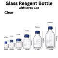 Media Bottle Reagent Culture Bottle Borosilicate Type Glass with Blue Screw Cap & White Graduations Heat Resistant Transparent Glass Lab Media Bottle for Learning Educational & Science Projects 10ml 25ml 50ml 100ml 250ml 500ml 1000ml 2000ml 5000ml 10000ml. 