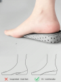 Invisible Height Increase Insoles EVA Memory Foam Men Women Shoe Insole Heel Lifting 2/3/4CM Taller Cushion Heighten Shoe Pad. 