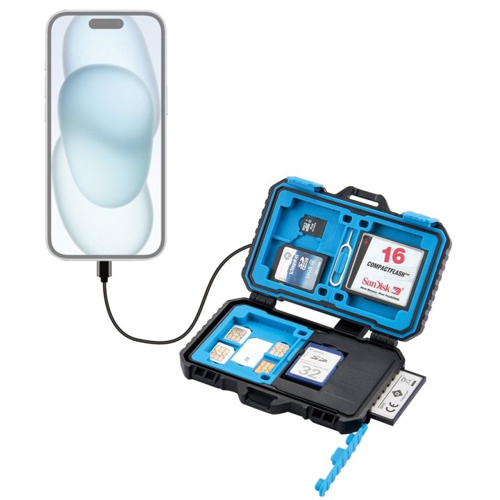 PULUZ%20Type-C%20Card%20Reader+22%20in%201%20Memory%20Card%20Case%20for%201Standard%20SIM%20+%202Micro-SIM%20+%202Nano-SIM%20+%203CF%20+%207SD%20+%206TF+1CARD%20PIN%20Summer%20-%20Image%202