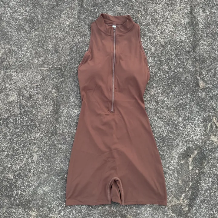 Women%20Tight%20Scrunch%20Back%20Waist%20Fold%20Playsuits%20Yoga%20Jumpsuit%20Short%20Set%20Zipper%20Gym%20Sportswear%20Fitness%20One%20Piece%20Sport%20Suit%20Workout%20-%20Image%204