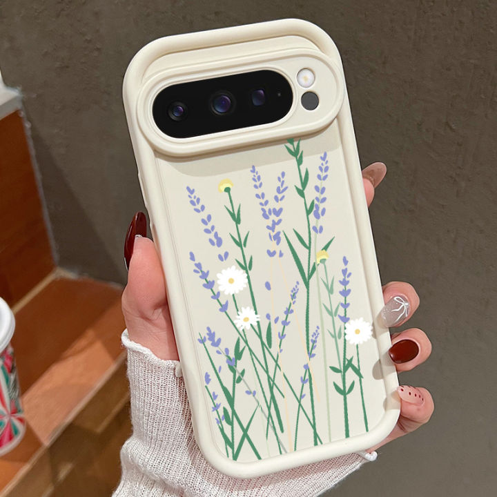 Flowers Pattern Silicone Case For Google Pixel 8 Pro 8A 9 Pro XL Shockproof Candy Color Soft TPU Phone Cover For Pixel 9 8 Pro