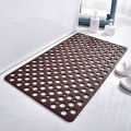 1pc Bathroom Non-Slip Mat With Suction Cup, 43x75cm Bath Rug, Shower Mat Round Hole Design, Bathroom Massage Ring, Quick Drain. 