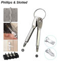 Portable Phillips Slotted Screwdriver Set Key Ring Keychain Mini Pocket Keyring Cross Screw Driver Repair Tool Gadget EDC Small. 