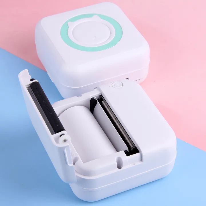 15 Portable Mini Printer, 57x30mm Thermal Paper Printing, No Ink Printing, 200DPI Wireless Bluetooth Mini Printer, with Cutter, Support APP, Android and IOS