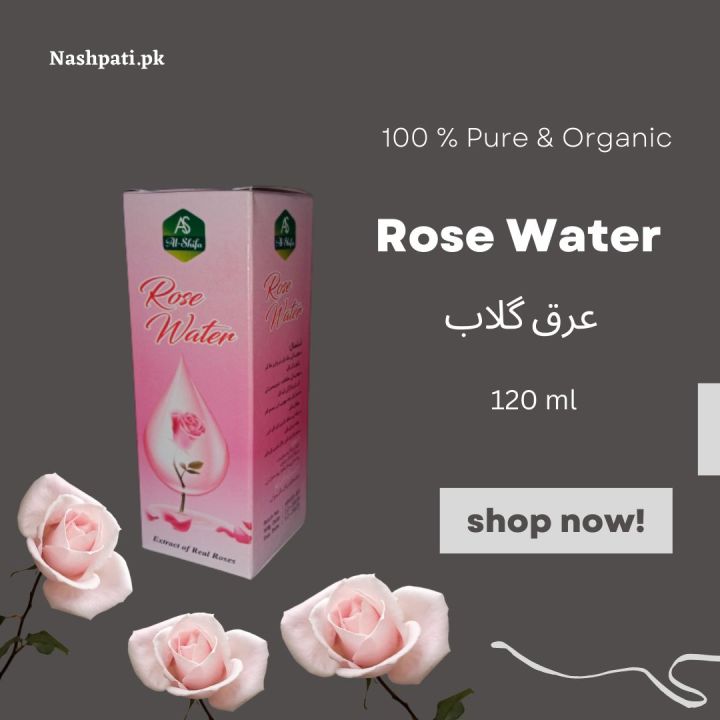 Rose water 120 ml Bottle 100% Pure - Arq e Gulab - Rosewater - Herbal Pure