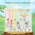 Children Magic Practice Copybook Set Kids Reusable Pen Control Tracing Writing Copy Books Learning Educational Montessori Toys. 
