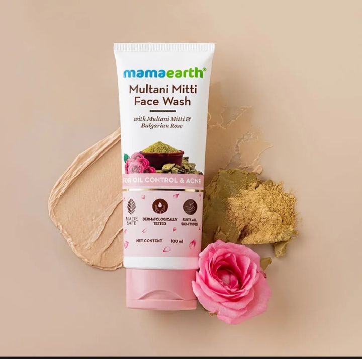 Mamaearth%20Multani%20Mitti%20Face%20Wash%20with%20Multani%20Mitti%20&%20Bulgarian%20Rose%20For%20Oil%20Control%20&%20Acne%20(100ml)%20-%20Image%202