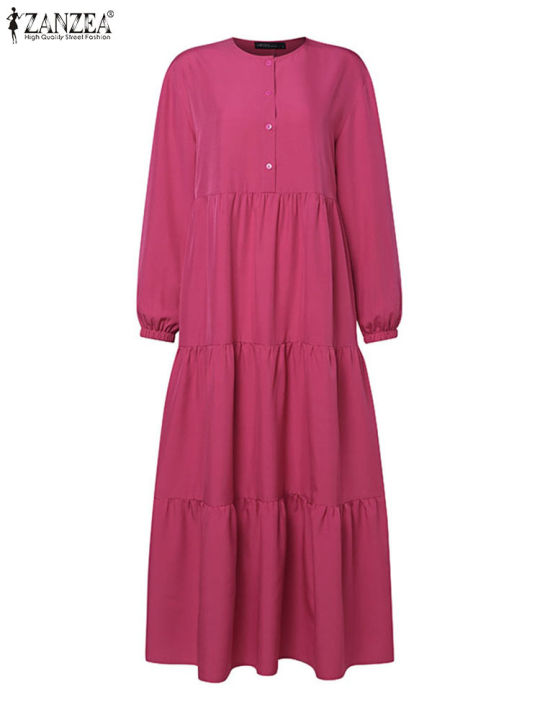 Autumn%20Muslim%20Abaya%20Long%20Dress%20ZANZEA%20Fashion%20Women%20Long%20Sleeve%20Solid%20Ruffles%20Sundress%20Robe%20Femme%20Eid%20Mubarek%20Islamic%20Clothing%20-%20Image%205