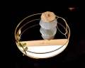 Round Iron Glass Tray, for Serving, Feature : Durable and serving tray , Good Quality. 