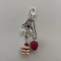 Cute Strawberry Cake Keychain For Women Creative Bow Heart Mobile Phone Lanyard Key Ring Bag Decoration Pendant Jewelry . 