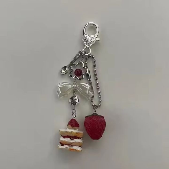 Cute%20Strawberry%20Cake%20Keychain%20For%20Women%20Creative%20Bow%20Heart%20Mobile%20Phone%20Lanyard%20Key%20Ring%20Bag%20Decoration%20Pendant%20Jewelry%20%20-%20Image%202