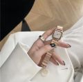 Current high quality square stainless steel analog watch for Women.