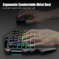 Hozee G60 One-Handed RGB Gaming Keyboard, USB Wireless Rainbow Letters Glow Single Hand Mechanical Feeling Keyboard with Wrist Rest Support, Portable 35 Keys for Laptop, PC, Computer HozeeoZ3u8hby. 
