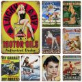 Vintage Metal Tin Sign Midnight Lounge Pin Up Girl for Home Gas Bar Pub Kitchen Garage Restaurant Wall Deocr Plaque Signs. 