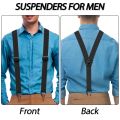 Hidden Suspenders for Men Heavy Duty Work Under Y Back Suspender Clothes 1.5 Inches with 3 Snap Loop. 