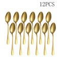 4/8/12PCS Stainless steel mirror Light Gold dessert spoon Coffee spoon suitable for hotel restaurant home kitchen.